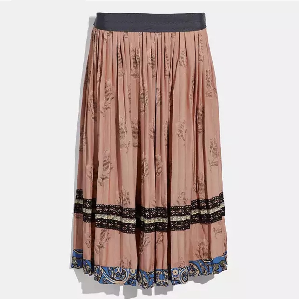 Coach Tulip Print Pleated Skirt